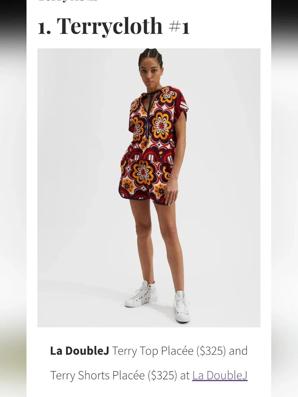 LA Double J Ciccio Terry Hoodie Top and Shorts